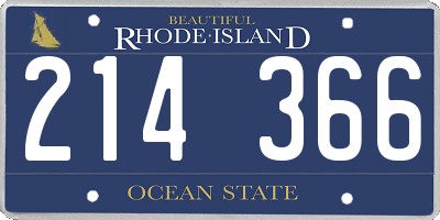 RI license plate 214366