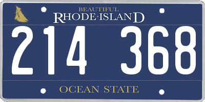RI license plate 214368