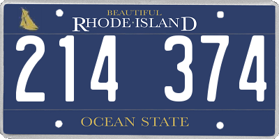 RI license plate 214374