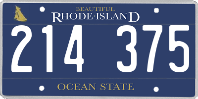 RI license plate 214375