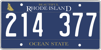 RI license plate 214377