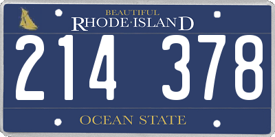 RI license plate 214378