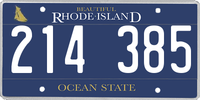 RI license plate 214385