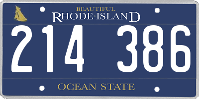 RI license plate 214386