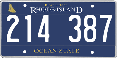 RI license plate 214387