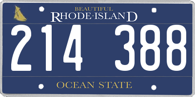 RI license plate 214388