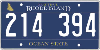 RI license plate 214394