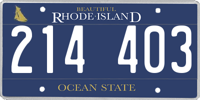 RI license plate 214403