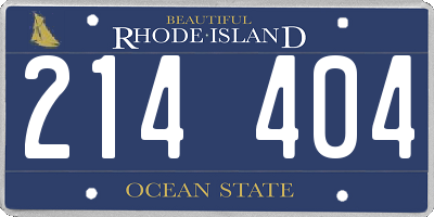 RI license plate 214404