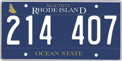 RI license plate 214407