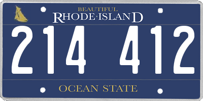 RI license plate 214412