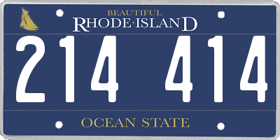 RI license plate 214414
