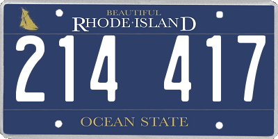 RI license plate 214417