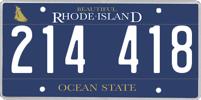 RI license plate 214418