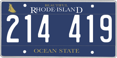 RI license plate 214419