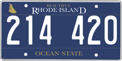 RI license plate 214420