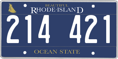 RI license plate 214421