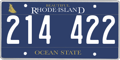 RI license plate 214422