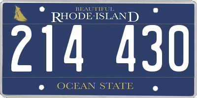 RI license plate 214430