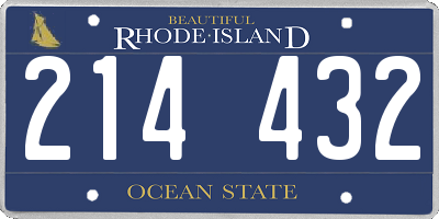 RI license plate 214432