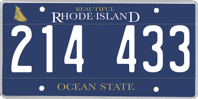 RI license plate 214433