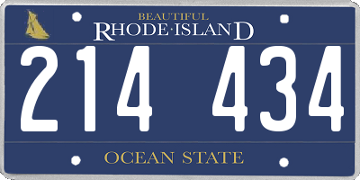 RI license plate 214434