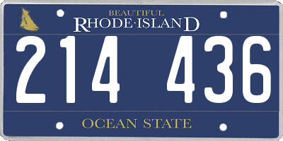 RI license plate 214436
