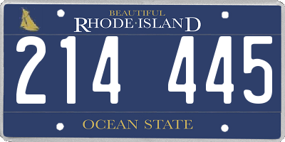 RI license plate 214445