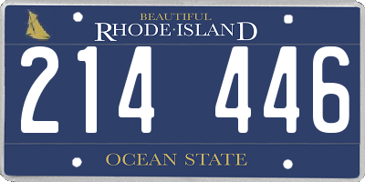 RI license plate 214446