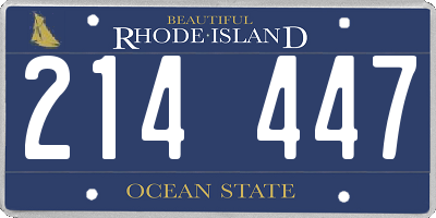 RI license plate 214447