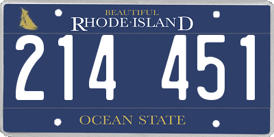 RI license plate 214451