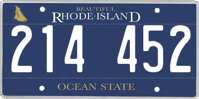 RI license plate 214452