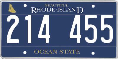 RI license plate 214455