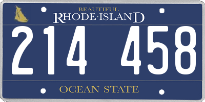 RI license plate 214458