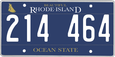 RI license plate 214464