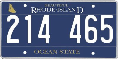 RI license plate 214465