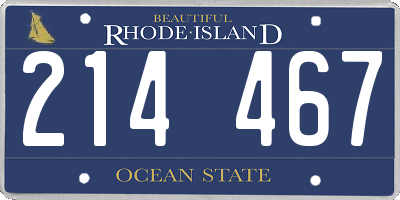 RI license plate 214467