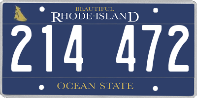 RI license plate 214472