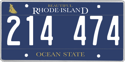 RI license plate 214474
