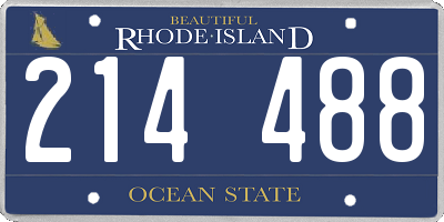 RI license plate 214488