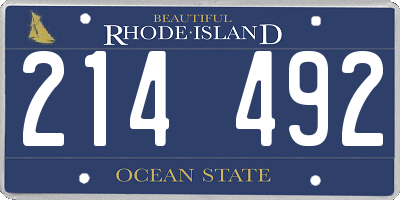 RI license plate 214492