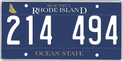 RI license plate 214494