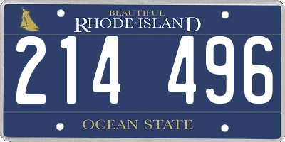 RI license plate 214496