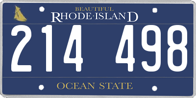 RI license plate 214498