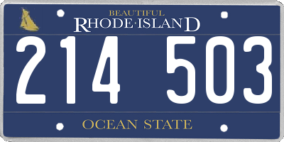 RI license plate 214503