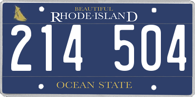 RI license plate 214504