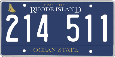RI license plate 214511