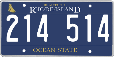 RI license plate 214514
