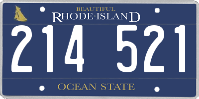 RI license plate 214521