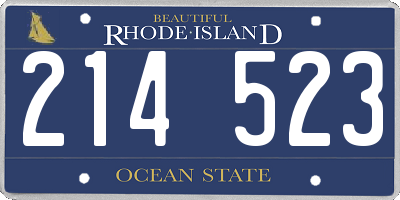 RI license plate 214523